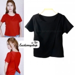 เสื้อแฟชั่น ผ้าฮานาโกะ สีดำ แบบสวยเก๋ แบบยอดนิยม สินค้าคุณภาพ ราคาไม่แพง