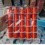 เอ็นยืดเส้นแบนร้อยลูกปัด สีส้ม ม้วนเล็ก 10 หลา แพ็คละ 375฿ (25 ม้วน)