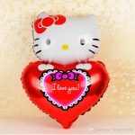 ลูกโป่งฟลอย์ Hello Kitty หัวใจ I Love You สีแดง - Hello Kitty I Love You heart Foil Balloon / Item No. TL-E022