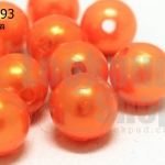 ลูกปัดมุก พลาสติก สีส้ม 16มิล (1ขีด/100กรัม)