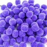 ปอมปอมไหมพรม สีม่วงเข้ม (พาลเทล) 3ซม. (100 ลูก)