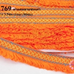 ผ้าแถบลายชนเผ่า สีส้ม กว้าง 3.5ซม (1หลา/90ซม)