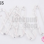 เข็มกลัด 5 รู สีเงิน 65มิล(5ชิ้น)