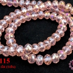 คริสตัลจีน ทรงซาลาเปา สีชมพู 10 มิล (1เส้น)