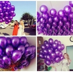 ลูกโป่งกลมเนื้อเมททัลลิก สีม่วงเข้ม ไซส์ 10 นิ้ว แพ็คละ 10 ใบ (Round Balloons Size 10" - Metallic Deep Purple Color)