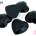 เพชรแต่ง หัวใจ สีดำ ไม่มีรู 25มิล(10ชิ้น)
