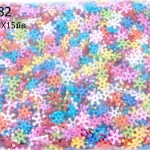 ลูกปัดพลาสติก สีขุ่น เกร็ดหิมะ คละสี 13X15มิล (1กิโล/1,000กรัม)