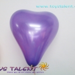 ลูกโป่งหัวใจ เนื้อเมททาลิก สีม่วงเข้ม ไซส์ 6 นิ้ว แพ็คละ 10 ใบ