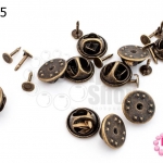 เข็มกลัดซ่อนปลาย สีทองเหลือง (10ชุด)