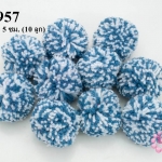 ปอมปอมไหมพรม รวมสี สีเทา-ขาว 5 ซม. (10 ลูก)
