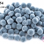 ปอมปอมไหมพรม สีเทา 3ซม. (100 ลูก)