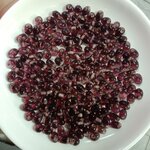 ลูกปัดแก้ว ทรงหยดน้ำ สีม่วงเปลือกมังคุด 6x8มิล (1ขีด/100กรัม)