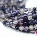 หินฟลูออไรท์ สีม่วง 10 มิล (จีน) (1เส้น)