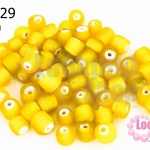 ลูกปัดแก้ว ทรงกระบอก สีเหลือง 6มิล(1ขีด/100กรัม)