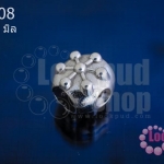 ตัวแต่งเงินแท้ ทรงกระบอกลายหิมะ 9มิล(1ชิ้น)