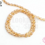 คริสตัลจีน ทรงหยดน้ำ สีแชมเปญ 4 มิล (1เส้น)