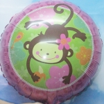 ลูกโป่งฟลอย์ลายลิงน้อย ทรงกลม - Monkey Round shape Balloon / Item No. TL-A139