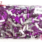 เพชรแต่ง สี่เหลี่ยมยาว สีม่วง มีรู 7X19มิล(1ถุง/1,440ชิ้น)