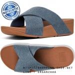 UFitflop Lulu Cross Slide Blue Shimmer Denim ของแท้ นำเข้าจาก USA และ U