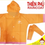 เสื้อกันฝน+กางเกงกันฝน Thien Phu สีส้ม (มีเชือกรัดหมวก มีกระเป๋าเก็บเสื้อ) เนื้อหนาปานกลาง เบา นิ่ม ใส่สบาย ยี่ห้อ Thien Phu