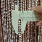 มุกแท้ มุกน้ำจืด ทรงไข่ 7 มิล สีโอรส เส้นละ 350 บาท