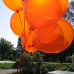 ลูกโป่งกลม สีส้ม คริสตัล ไซส์ 10 นิ้ว แพ็คละ 10 ใบ (Round Balloons 10"- Orange Cystal Balloon)