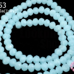 คริสตัลจีน ทรงซาลาเปา สีฟ้าอ่อนขุ่น 4มิล(1เส้น)