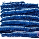 ผ้าแถบลายชนเผ่า สีน้ำเงิน กว้าง 2.5 ซม(1พับ/25หลา)