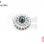 จี้คริสตัลSwarovkiCrystalล้อมมุกสีเทาเข้ม 17มิล(1ชิ้น)