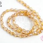 คริสตัลจีน ทรงหยดน้ำ สีแชมเปญ 6 มิล (1เส้น)