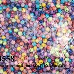 ลูกปัดพลาสติก คละสี กลม 8มิล (1ถุง/450กรัม)