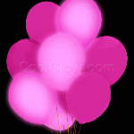 ลูกโป่ง LED สีชมพู แพ็ค 5 ชิ้น ไฟกระพริบสีชมพู (LED Pink Color Color Balloon - LED Pink Blink Mode)