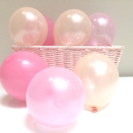 ลูกโป่งกลม เนื้อมุก สีชมพูอ่อน ไซส์ 6 นิ้ว แพ็คละ 10 ใบ (Pearl Light Pink Round Balloon Size 6')