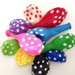 ลูกโป่งกลมพิมพ์ลายจุด Polka Dot ไซส์ 12 นิ้ว คละสี แพ็คละ 100 ใบ (Round Balloons 12" - Polka Dot Printing latex balloons)
