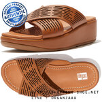 US6 : Fitflop Lulu Sleek Laser-Cut Slide Light Tan ของแท้ นำเข้าจาก USA และ UK