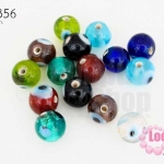 ลูกปัดแก้ว ลูกตา คละสี 10 มิล (1ขีด/100กรัม)