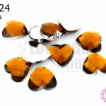 เพชรแต่ง หัวใจ สีน้ำตาลเข้ม ไม่มีรู 14มิล(10ชิ้น)