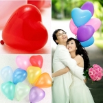 ลูกโป่งหัวใจ เนื้อมุกและเนื้อเมททาลิก คละสี ไซส์ 12 นิ้ว แพ็คละ 10 ใบ (Heart Shape Balloon-Mixed Pearl&Metallic Color)