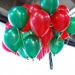 ลูกโป่งกลม เนื้อเมททัลลิก สีเขียว/สีแดง ไซส์ 10 นิ้ว แพ็คละ 10 ใบ (Round Balloons Size 10" - Metallic Green & Red Color)