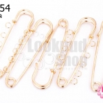 เข็มกลัด 5 รู สีทอง 65มิล(5ชิ้น)