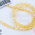 คริสตัลจีน ทรงหยดน้ำ สีเหลือง 4มิล(1เส้น)