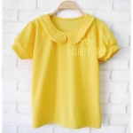 เสื้อแฟชั่น เสื้อทำงาน สีเหลือง แบบสวยมาใหม่ รุ่นคอบัว แขนตุ๊กตา แบบสวยน่ารักมากๆ