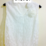 (หมดจ้า) เสื้อแขนกุดผ้าลูกไม้สีขาวเรียบหรู มีซับใน เอวจั้ม เนื้อผ้าคุณภาพดีมาก