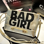 กระเป๋าแฟชั่น BAD GIRL สีทอง หนัง PU ใส่ IPAD ได้ มีสายสะพาย ((โปรโมชั่นส่งฟรี))