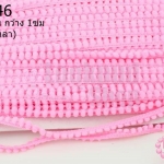 ปอมเส้นยาว (เล็ก) สีชมพูอ่อน กว้าง 1ซม(1พับ/36หลา)