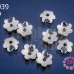 ฝาครอบลูกปัดดอก 6 แฉก เงินแท้ 5มิล (10ชิ้น)