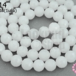 คริสตัลจีน ทรงกลมเจียร สีขาวใสขุ่น 6มิล(1เส้น)