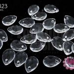 ลูกปัดพลาสติกทรงหยดน้ำ 9X12มิล สีขาวใส (1ขีด/100กรัม)