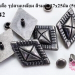 หมุดติดเสื้อ รูปสามเหลี่ยม สีรมดำ 17x25มิล (5ชุด)