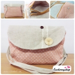 (หมดจ้า) กระเป๋าผ้า แฮนด์เมด ญี่ปุ่น สีชมพูลายจุด มีสายสะพายไหล่ มีช่องใส่ด้านในหลายช่อง สวยน่ารักๆค่ะ (ขายปลีก 280,ขายส่ง 3 ชิ้นๆละ 230 บาท คละได้ทุกแบบ)